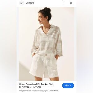 Lintico Brand Linen Oversized Fit Pocket Shirt ELOWEN - NWOT XXL